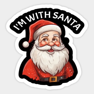 I'm With Santa Claus Fun Christmas Design For Mrs. Santa Claus Sticker